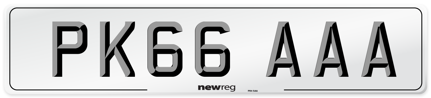 PK66 AAA Number Plate from New Reg